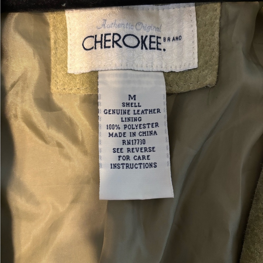 Cherokee Olive Leather Jacket - Picture 3 of 4